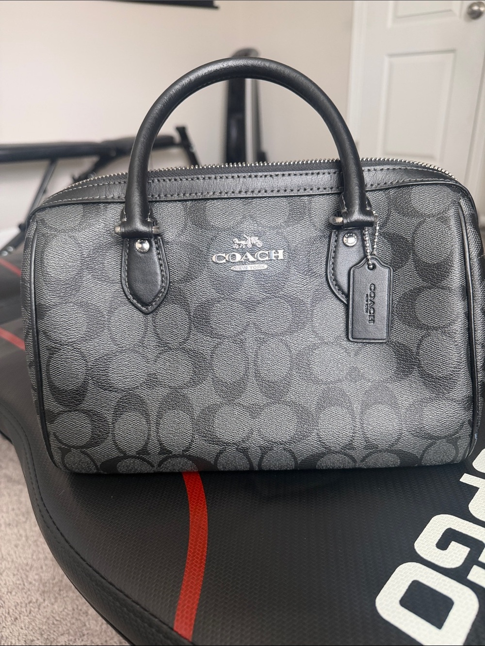 Coach medium Rowan Satchel black signature canvas